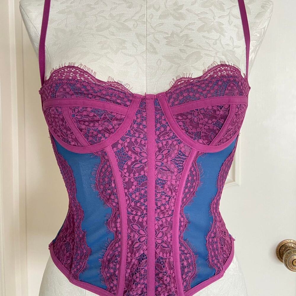 Purple and blue lace corset Urban Outfitters